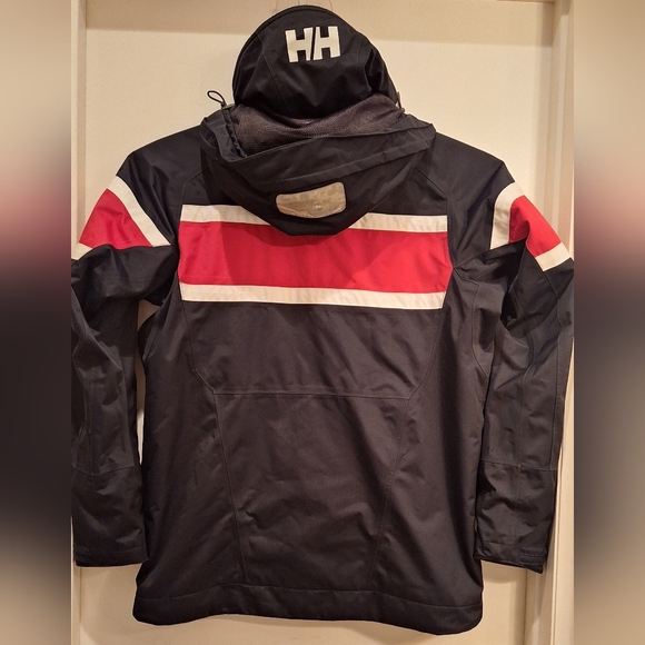 Helly Hansen Crew Hooded Women's  Large Jacket Black Red White Waterproof, HH - Picture 3 of 11
